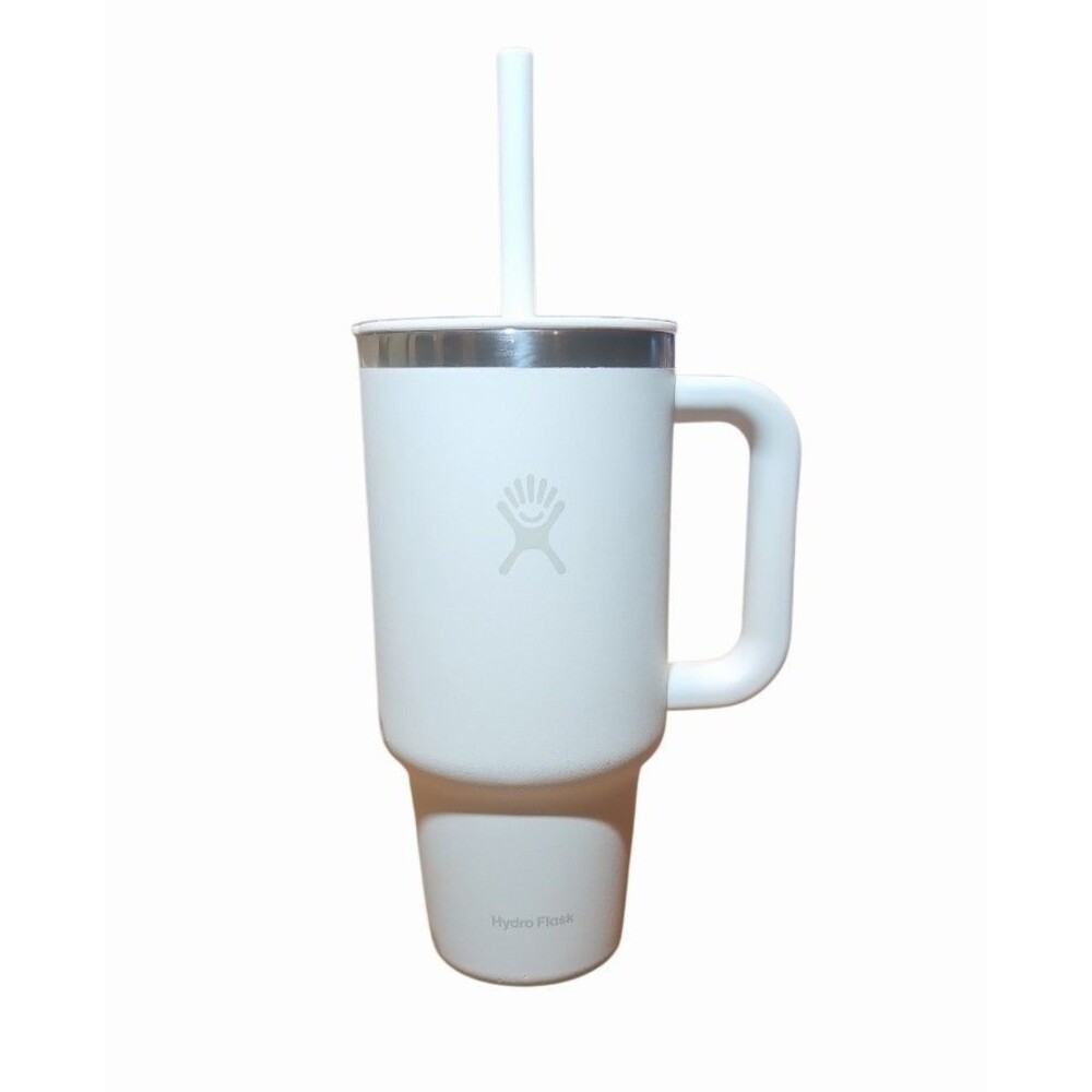 Hydro Flask 40oz Birch Tumbler Travel Cup Straw Lid Handle Stainless Steel